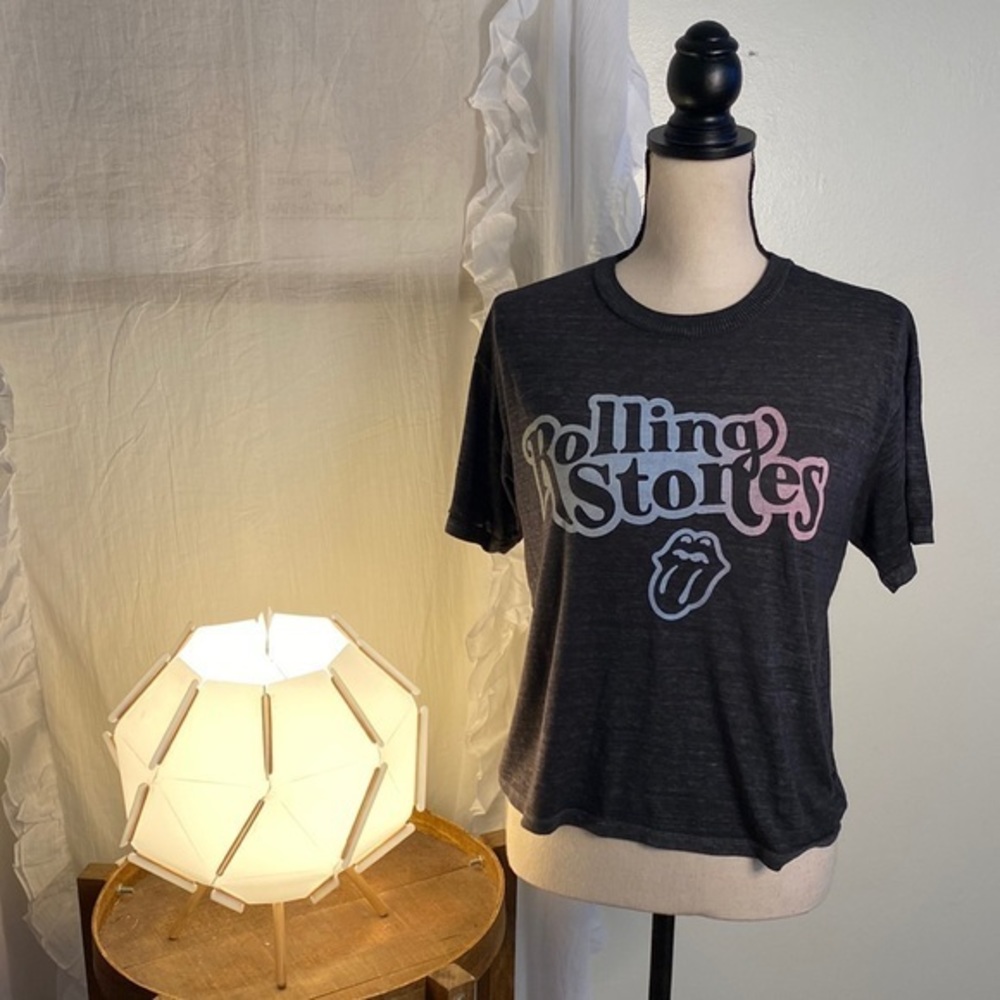 American Eagle Rolling Stones Gray‎ Paper Thin Short Sleeve T-Shirt Size Small